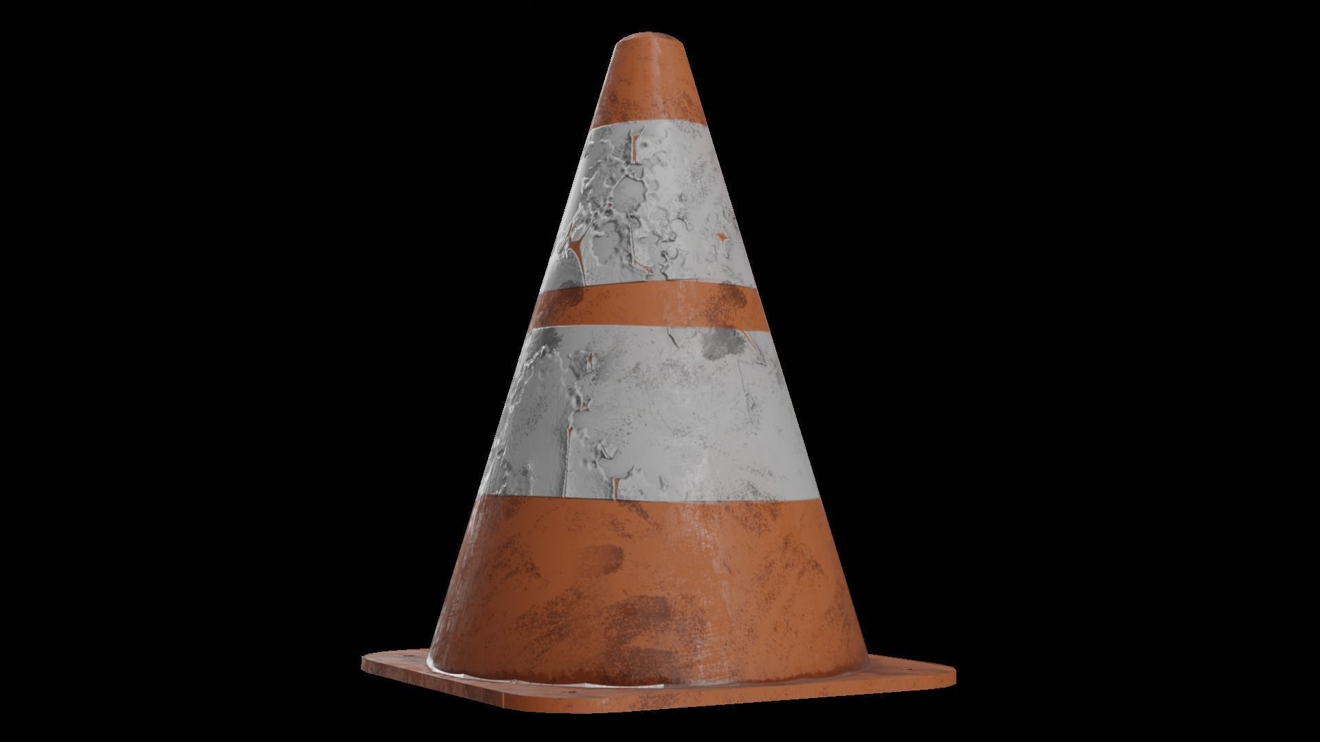 Traffic cone 4k Game-ready 3D model Low-poly 3D model_1