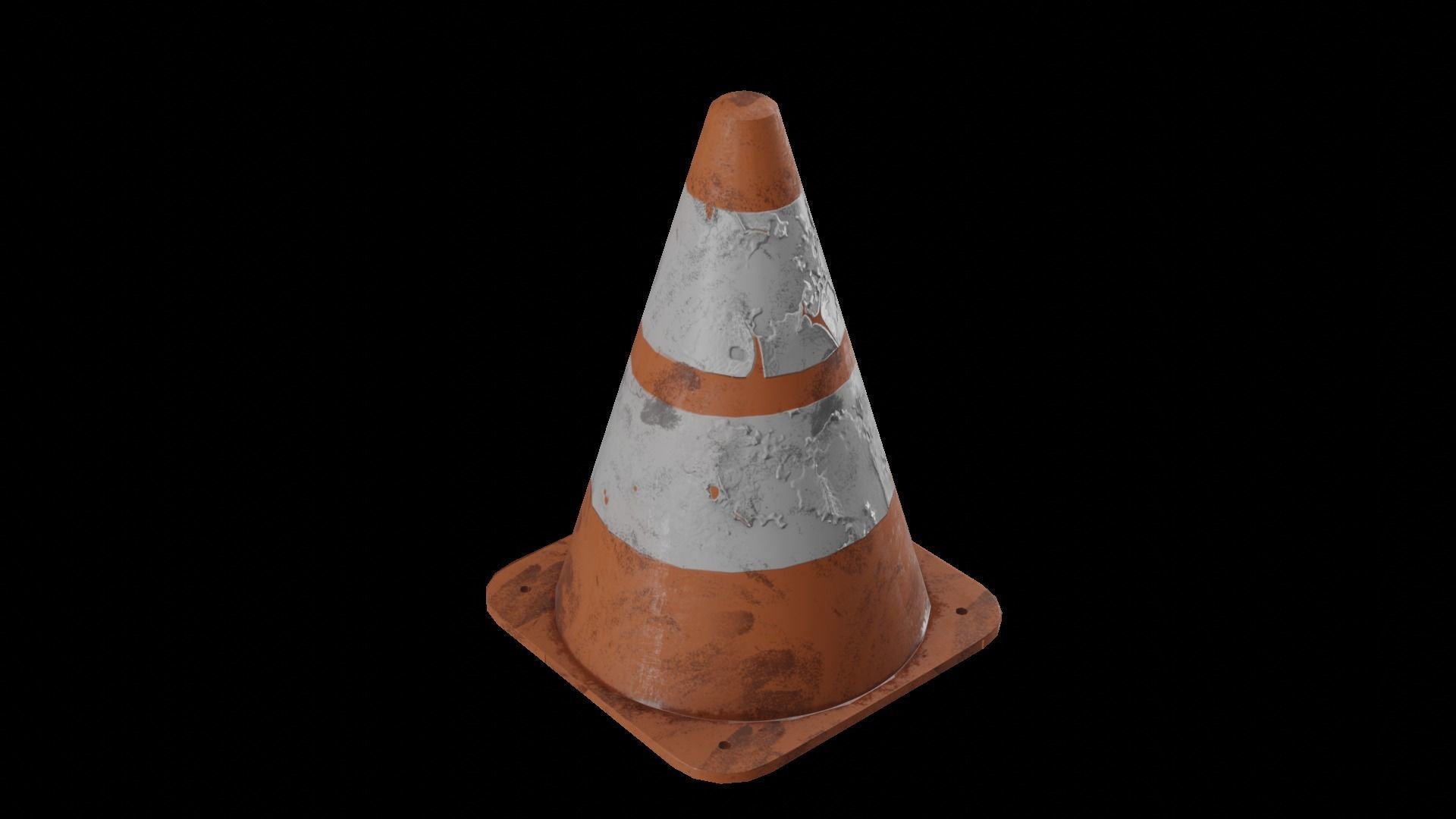 Traffic cone 4k Game-ready 3D model Low-poly 3D model_2