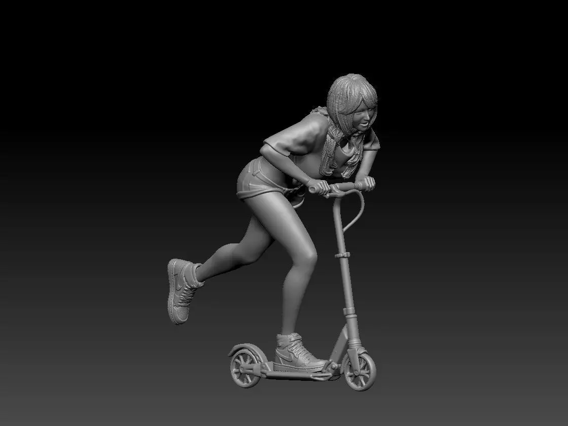 girl scooter 1 3D print model_0