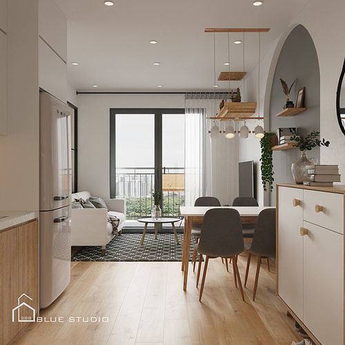 Scandinavian Apartment 3D model 4
