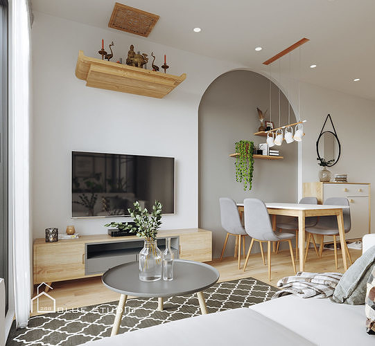 Scandinavian Apartment 3D model 2