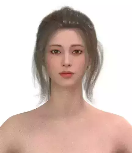 Long hair 044-FV2 for FV2 3D model from Clo3D Software