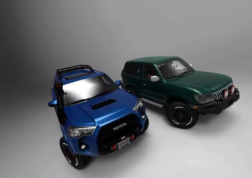 Pack Toyota 4x4 4runner x Meru Low-poly 3D model