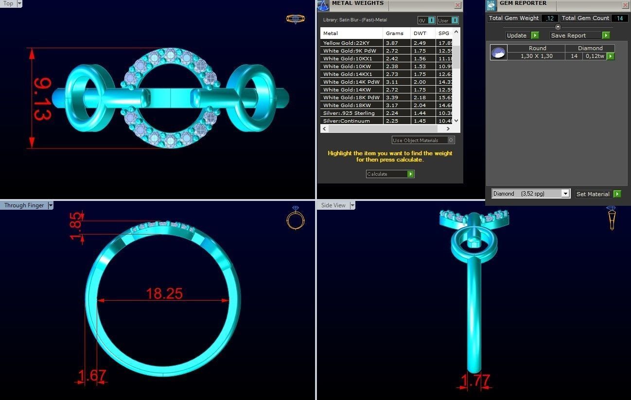Diamond Ring  - N6626 3D print model_8