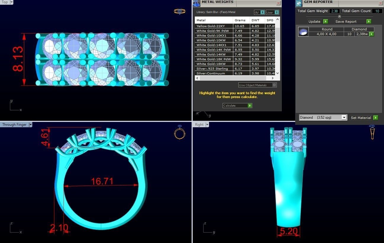 Diamond Ring  - N3792 3D print model_8