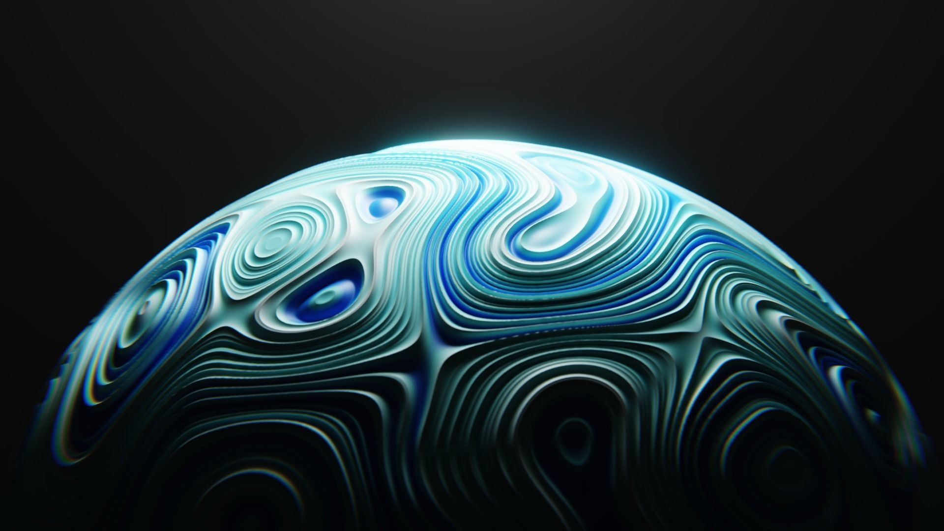 Chromatic Procedural Shader Sphere - Abstract 3D Design 3D model_2