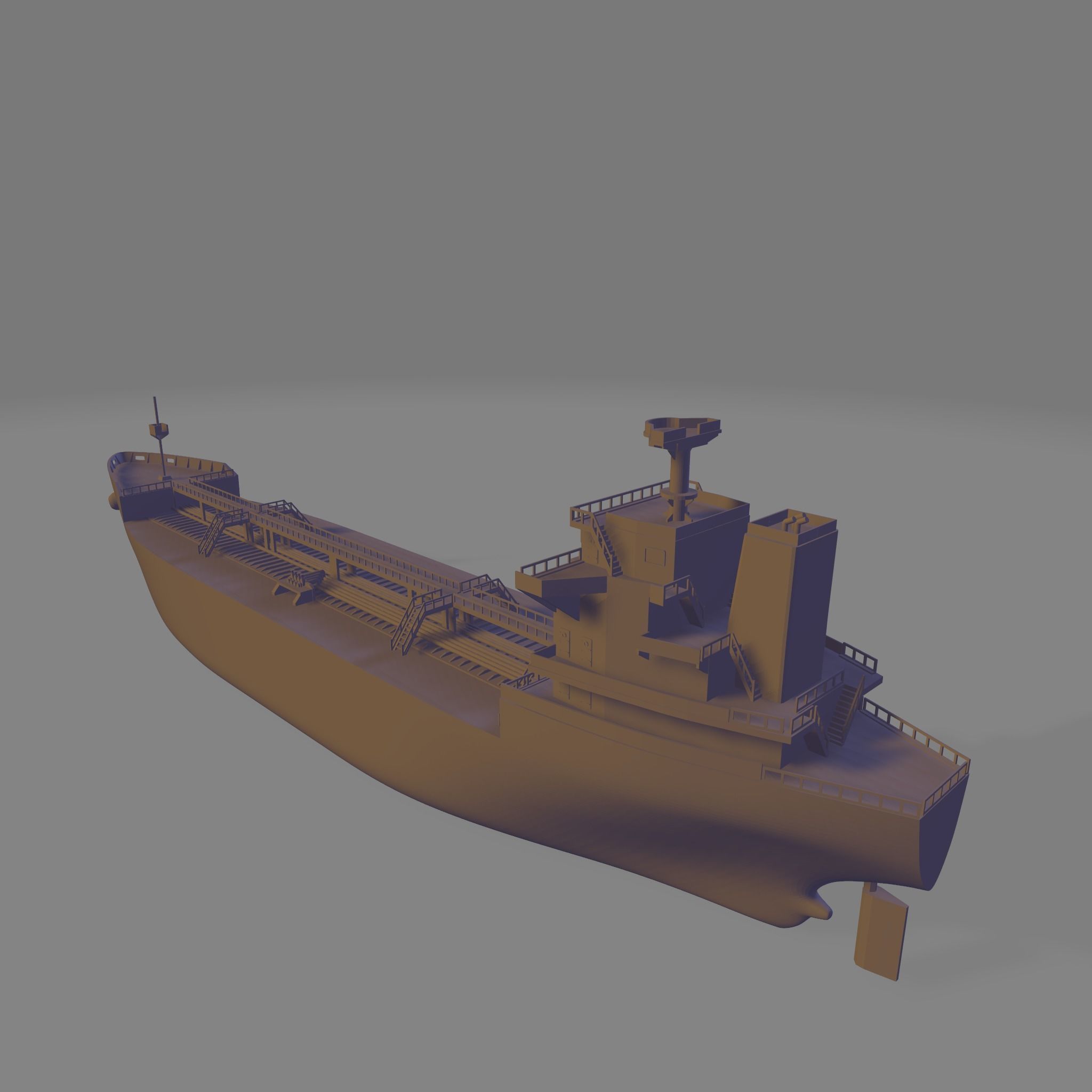 Tanker ship miniature 3D print model_2