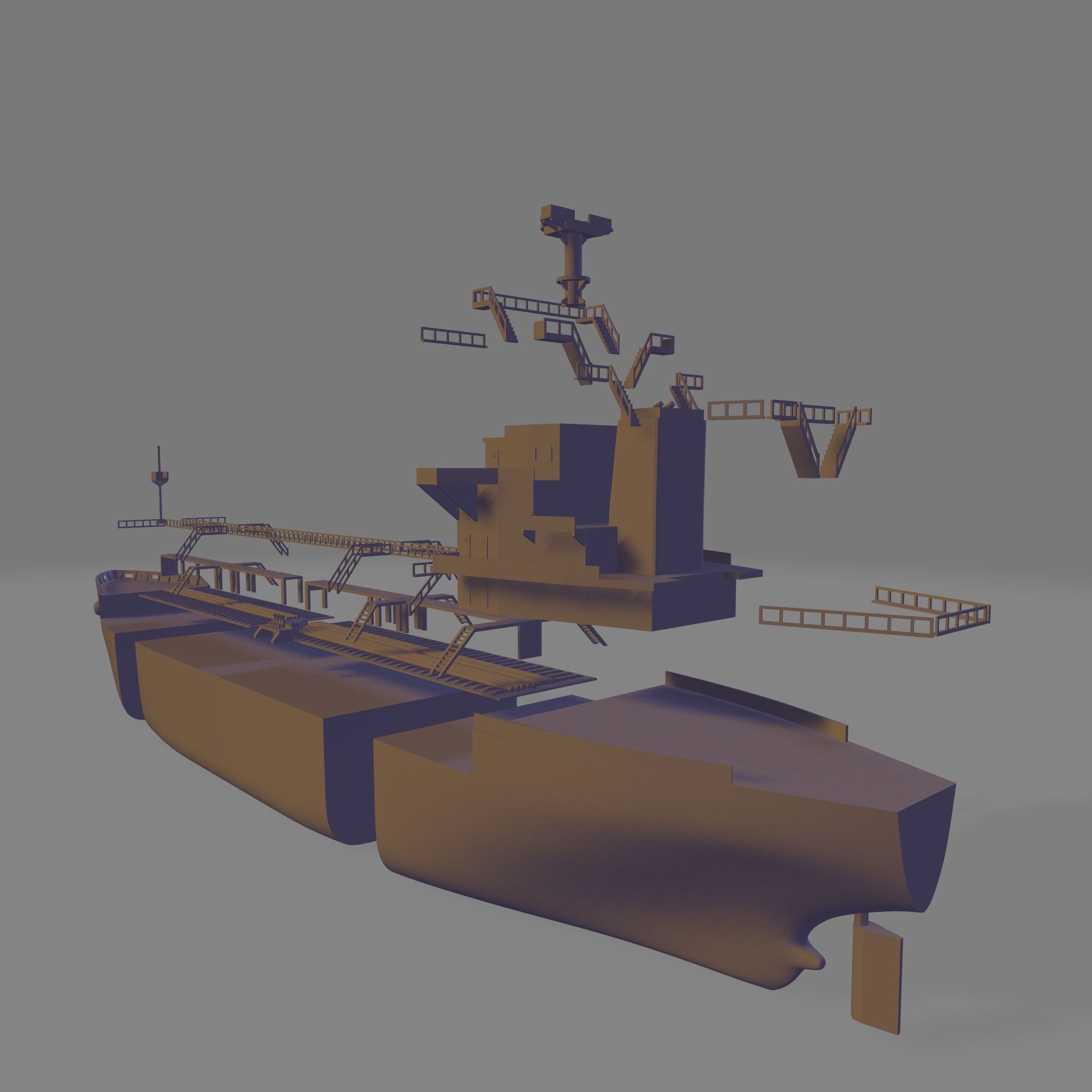 Tanker ship miniature 3D print model_9