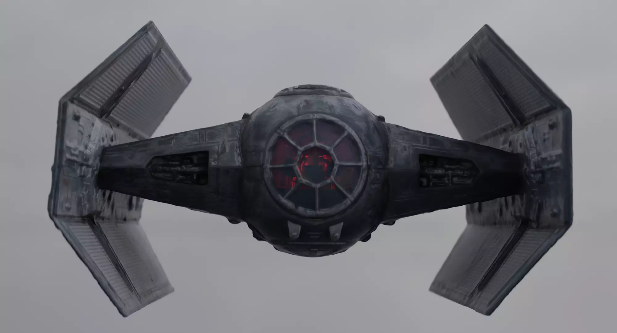 Darth Vader Tie Fighter - Star Wars Low-poly 3D model_0