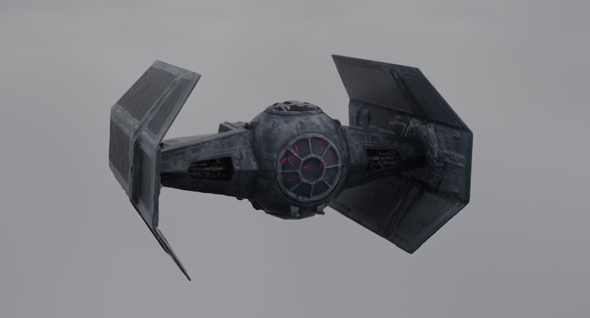Darth Vader Tie Fighter - Star Wars Low-poly 3D model_9