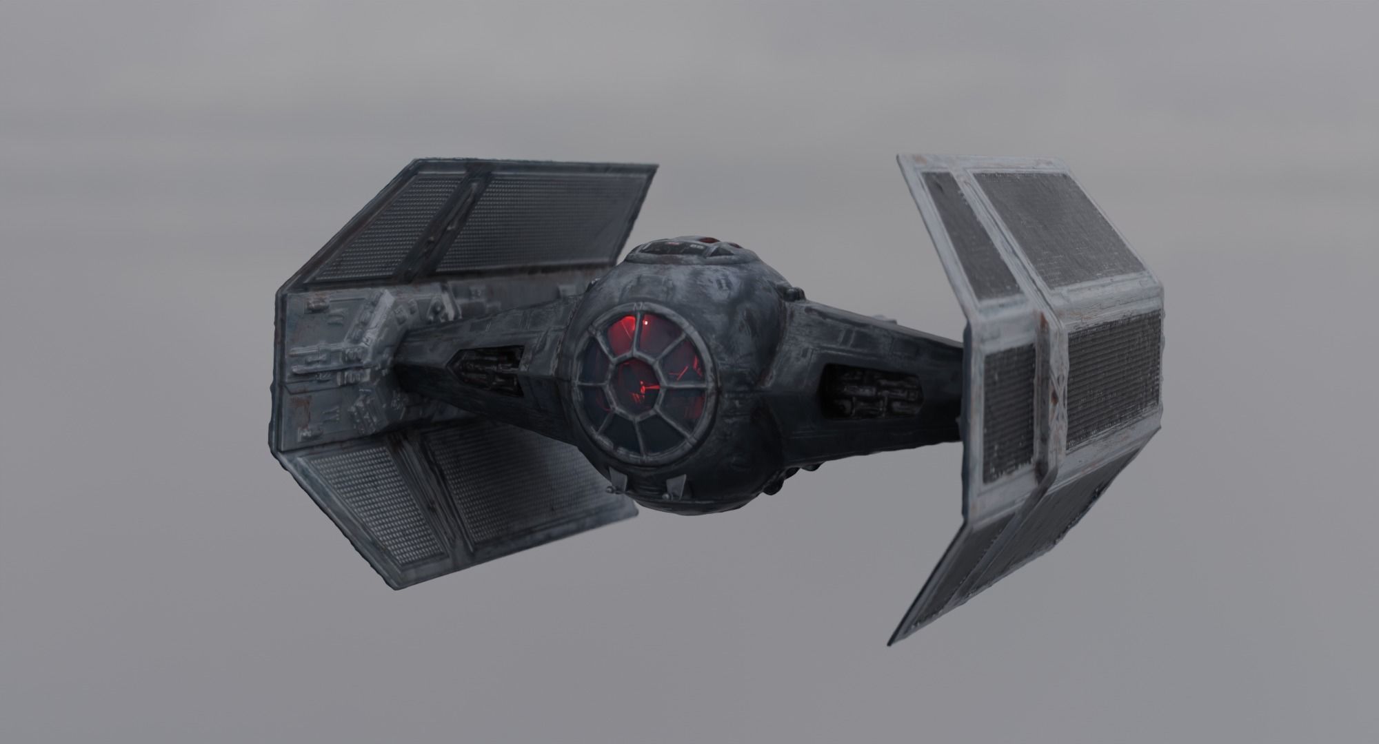Darth Vader Tie Fighter - Star Wars Low-poly 3D model_6