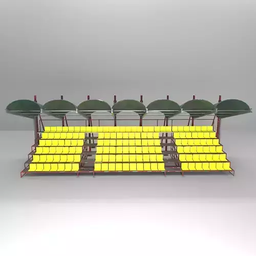 stadium seating tribune Low-poly 3D model