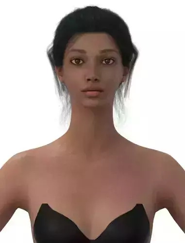 Long hair 045-FV2 for FV2 3D model from Clo3D Software