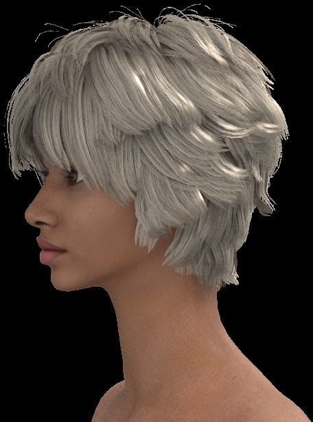 Short hair 046-FV2 for FV2 3D model from Clo3D Software 3D model_5