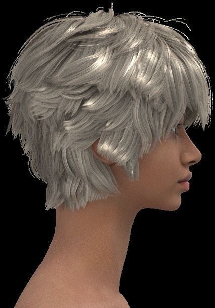 Short hair 046-FV2 for FV2 3D model from Clo3D Software 3D model_10