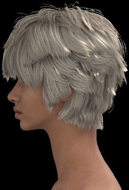 Short hair 046-FV2 for FV2 3D model from Clo3D Software 3D model_4