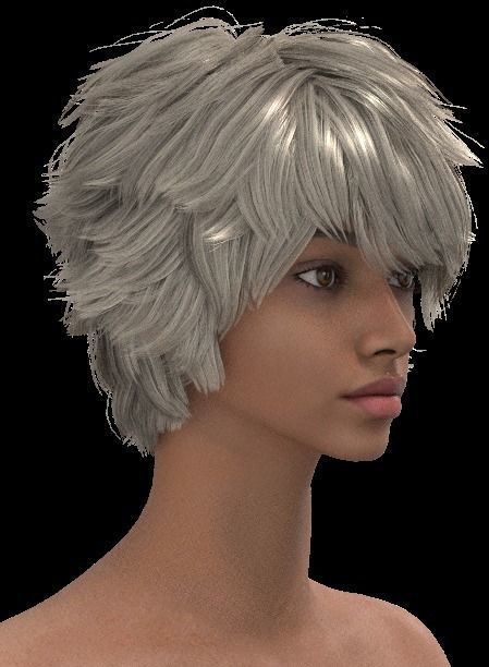 Short hair 046-FV2 for FV2 3D model from Clo3D Software 3D model_8