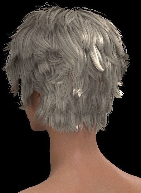 Short hair 046-FV2 for FV2 3D model from Clo3D Software 3D model_2