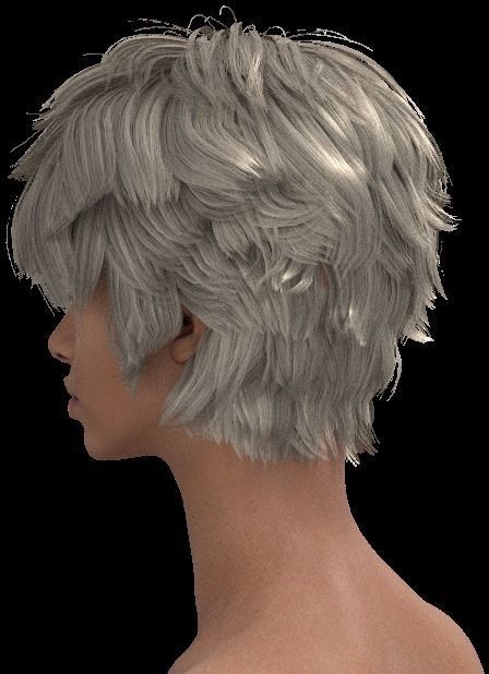 Short hair 046-FV2 for FV2 3D model from Clo3D Software 3D model_3