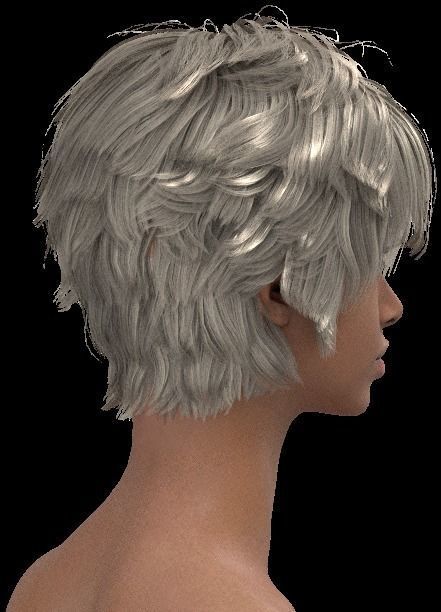 Short hair 046-FV2 for FV2 3D model from Clo3D Software 3D model_11