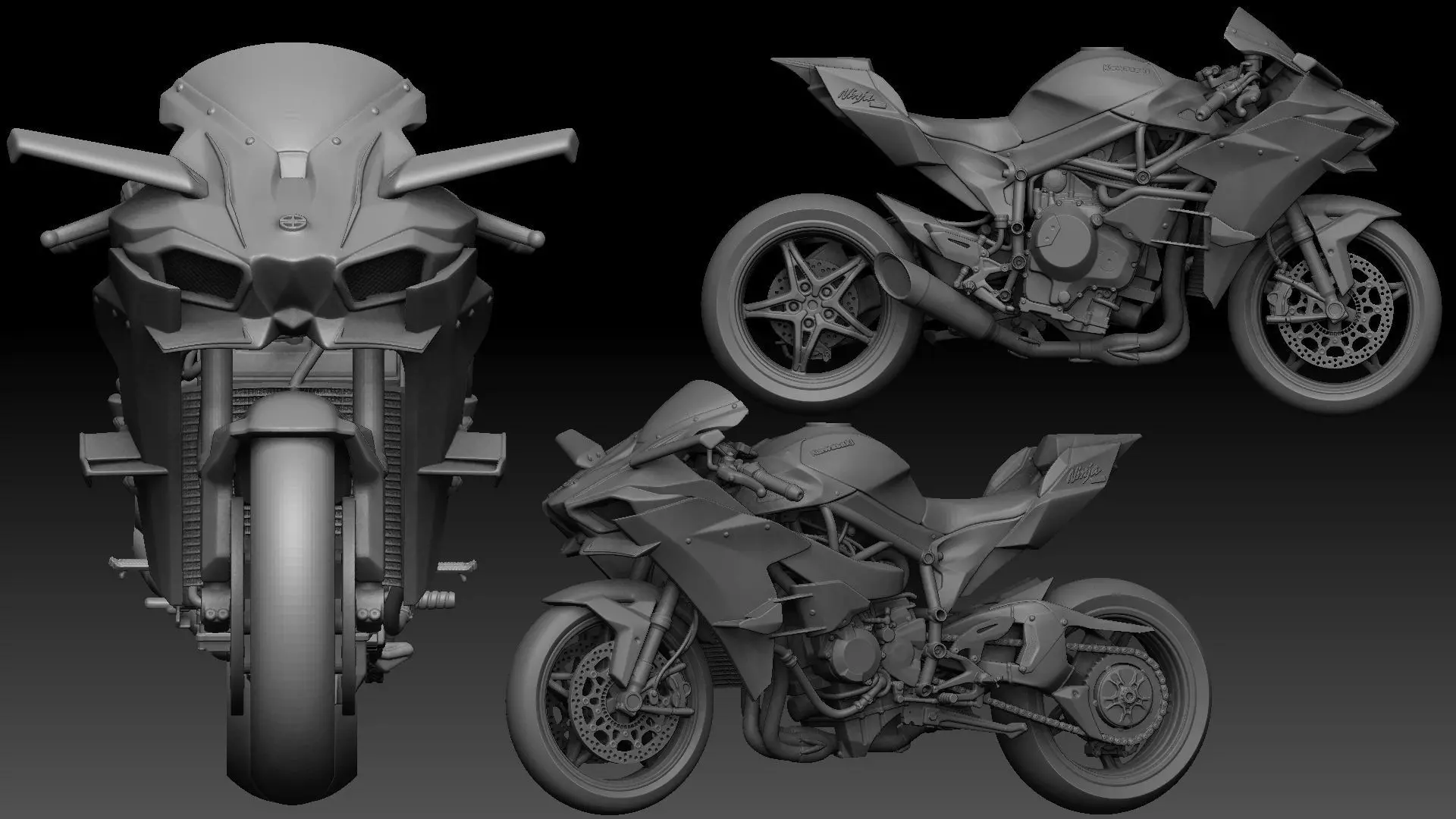 kawasaki h2r 3D print model