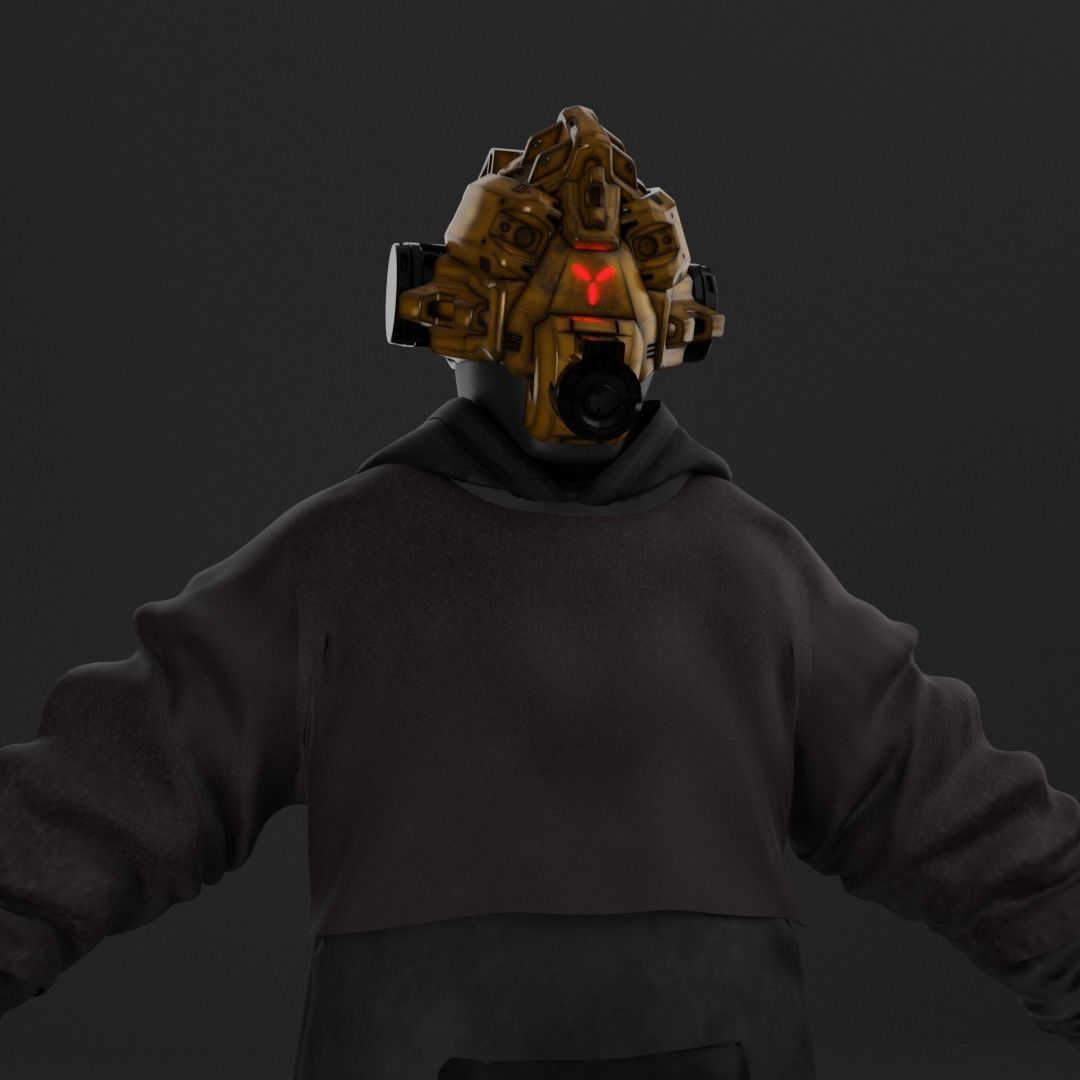 Scifi Character - Cyberpunk Underlord Low-poly 3D model_13