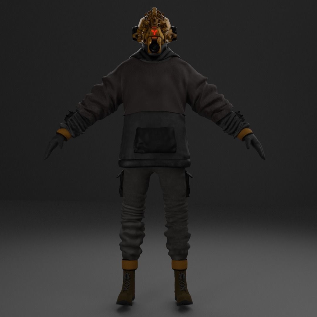 Scifi Character - Cyberpunk Underlord Low-poly 3D model_11