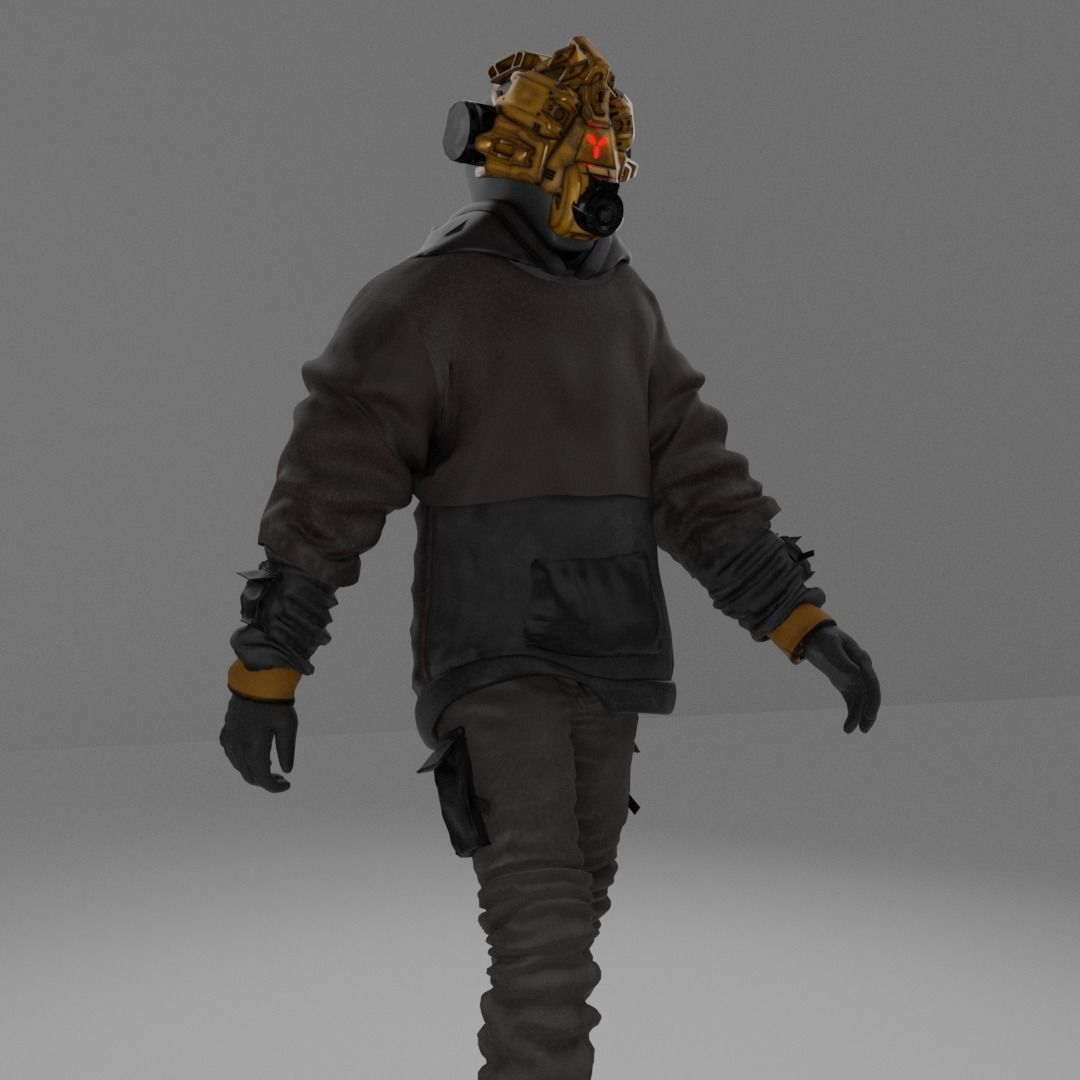 Scifi Character - Cyberpunk Underlord Low-poly 3D model_6