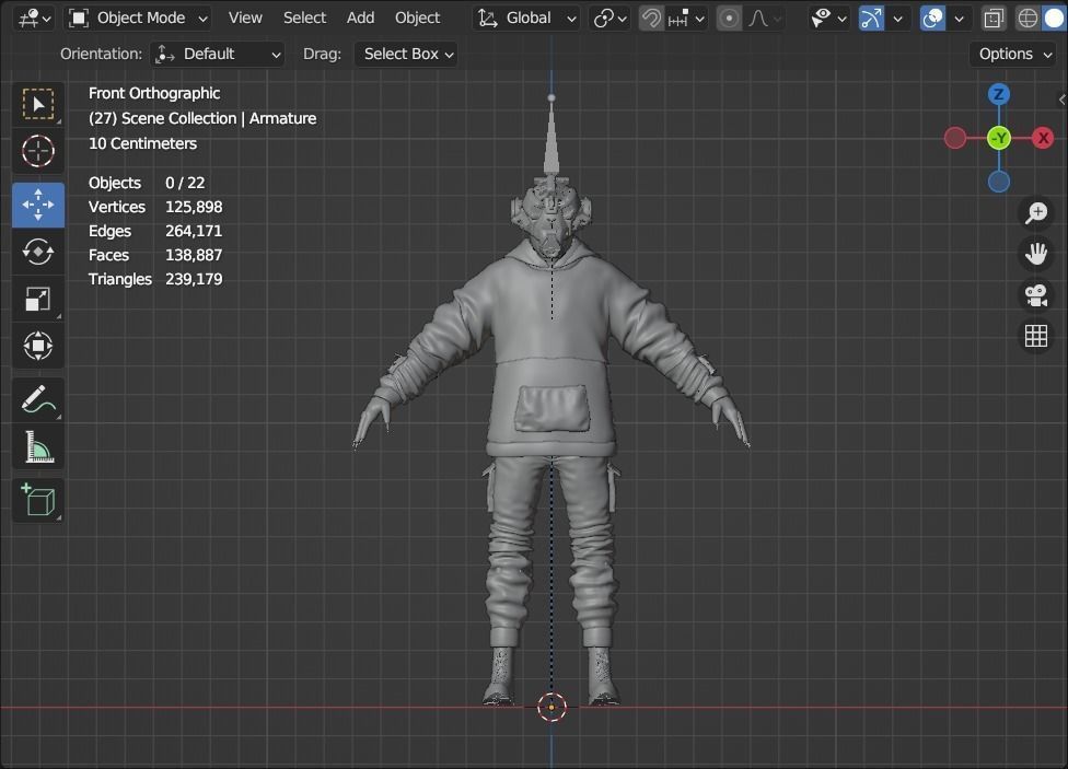 Scifi Character - Cyberpunk Underlord Low-poly 3D model_3