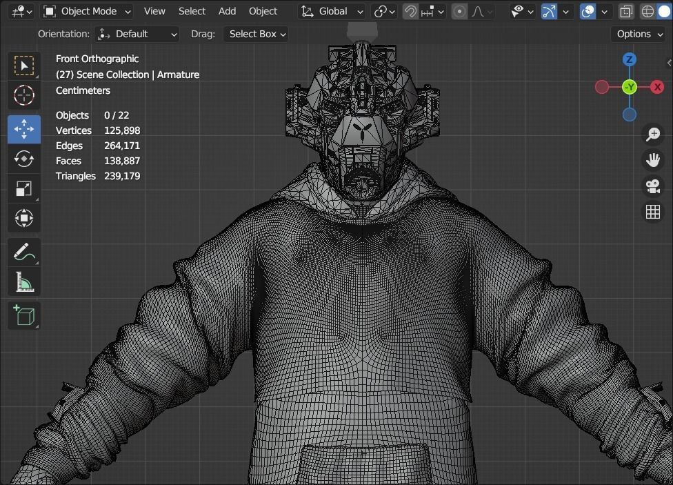Scifi Character - Cyberpunk Underlord Low-poly 3D model_4