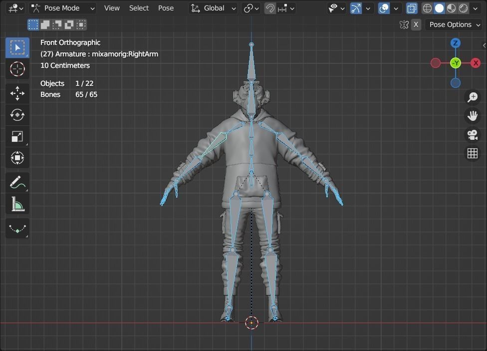 Scifi Character - Cyberpunk Underlord Low-poly 3D model_2