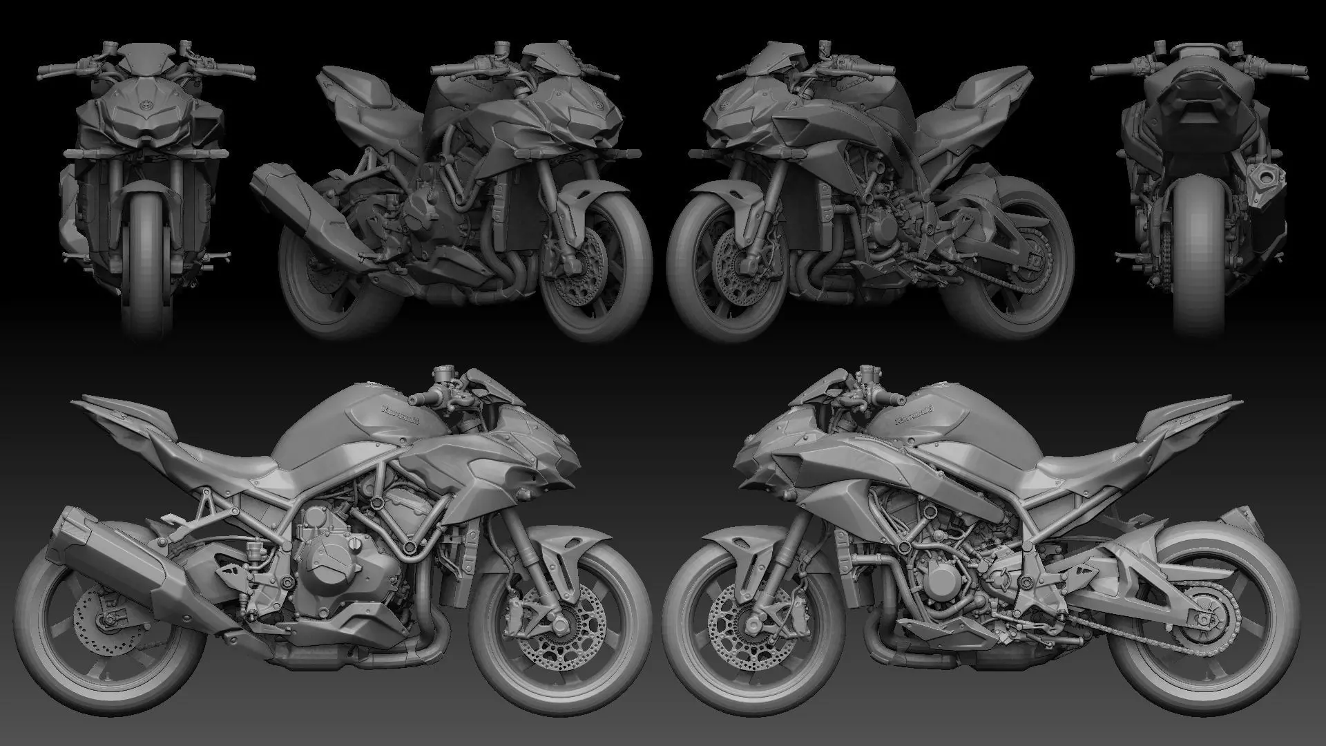 kawasaki h2 3D print model