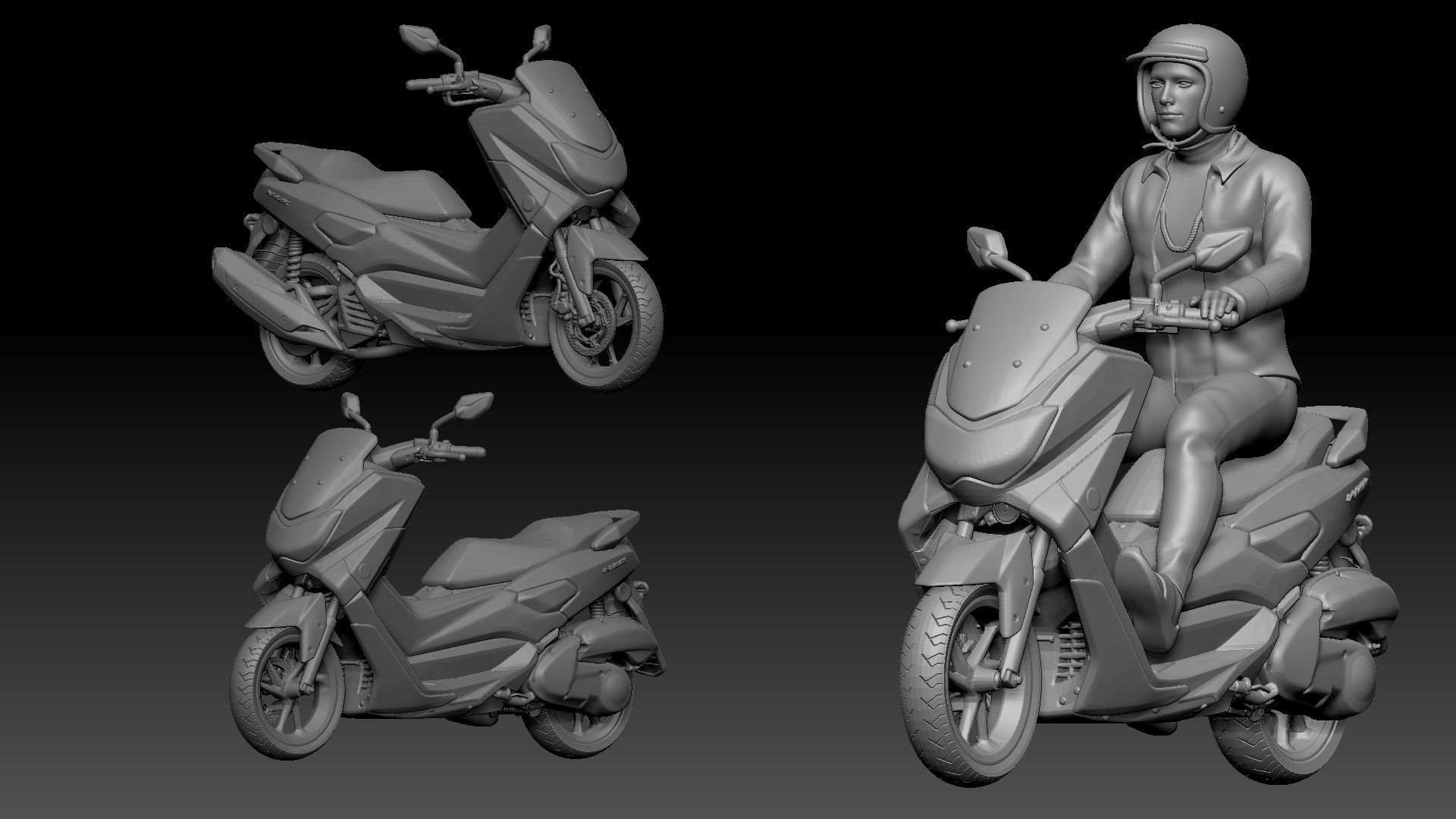 yamaha nmax old and rider 3D print model_1