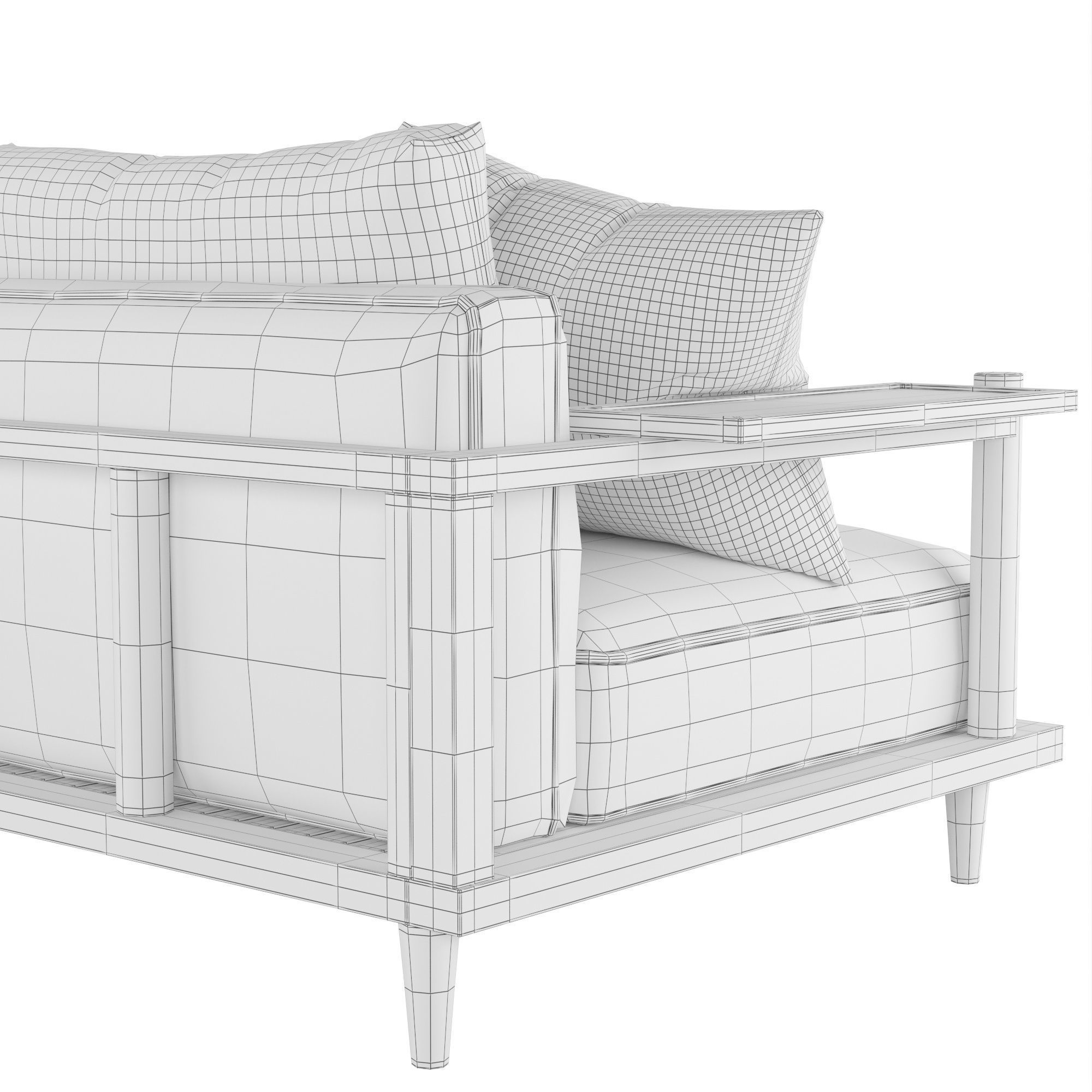 Riddle Ash Wood Outdoor Sofa by Acanva 3D model_7