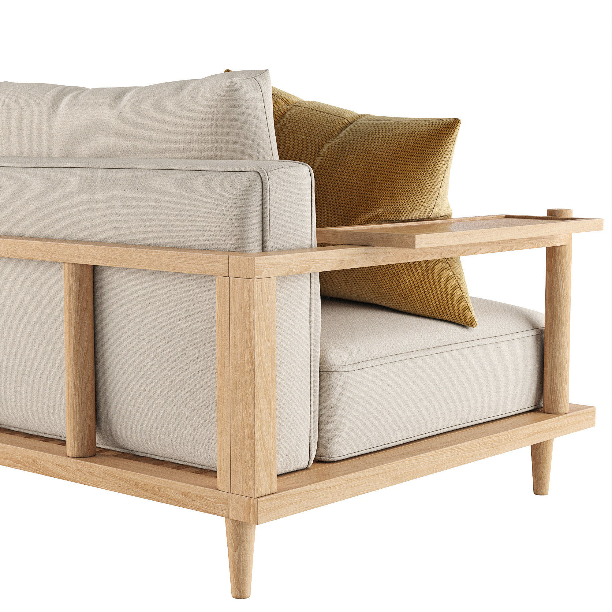 Riddle Ash Wood Outdoor Sofa by Acanva 3D model_6