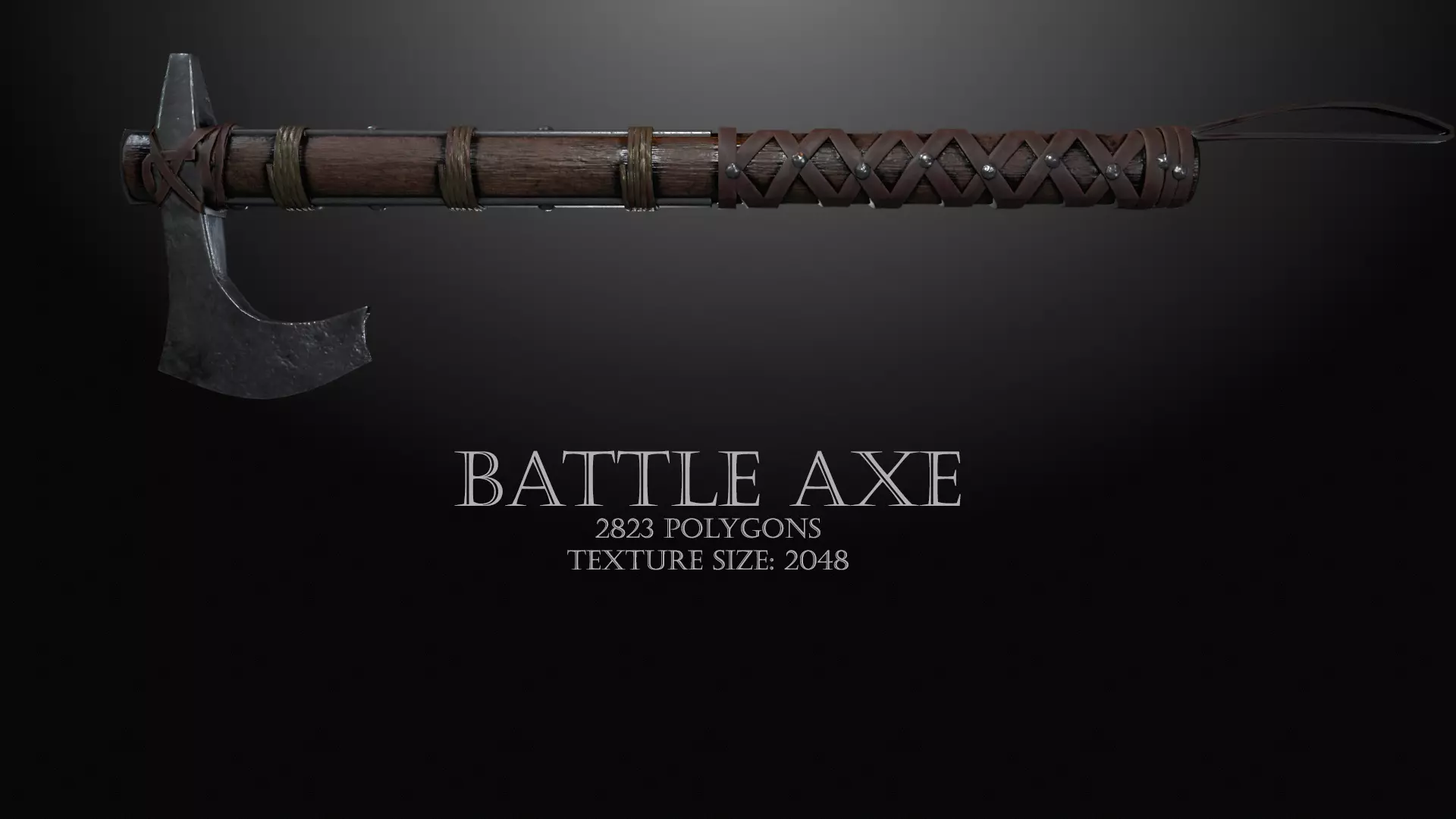 Battle axe Low-poly 3D model