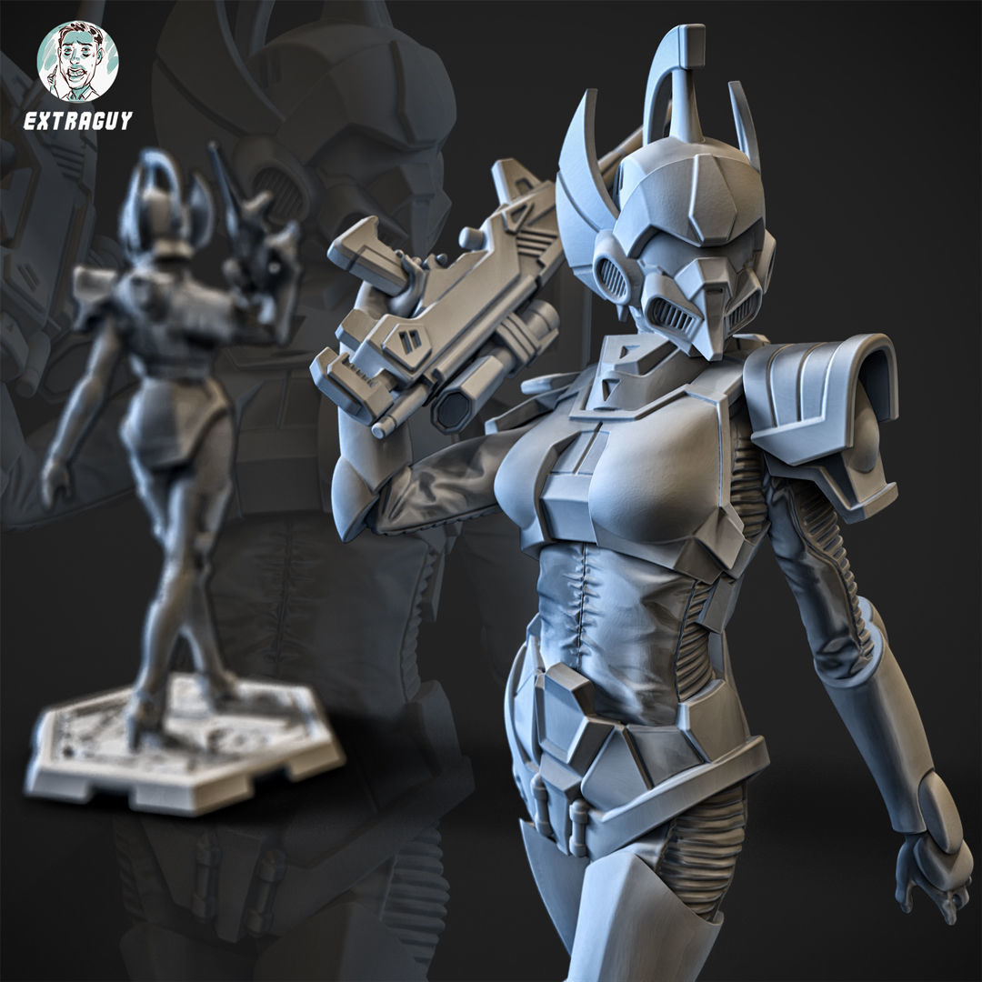 Swan Helmet Pilot Girl 3D Printable 100mm 3D print model_4