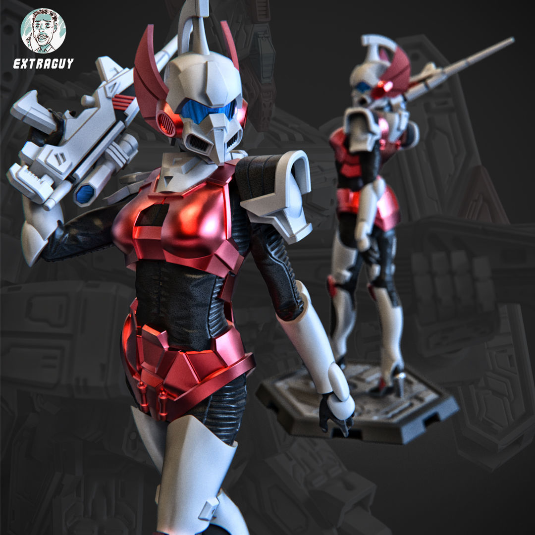 Swan Helmet Pilot Girl 3D Printable 100mm 3D print model_2