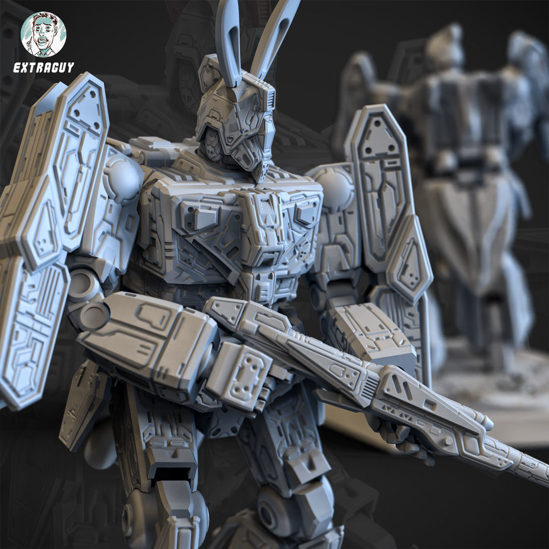 Standing Tank Mech  3D Printable 100mm 3D print model_2