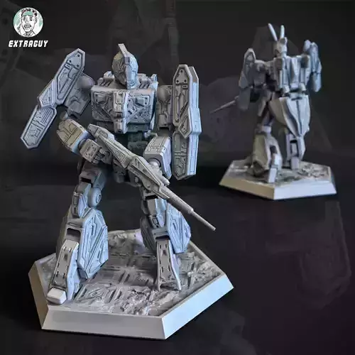 Standing Tank Mech  3D Printable 100mm 3D print model