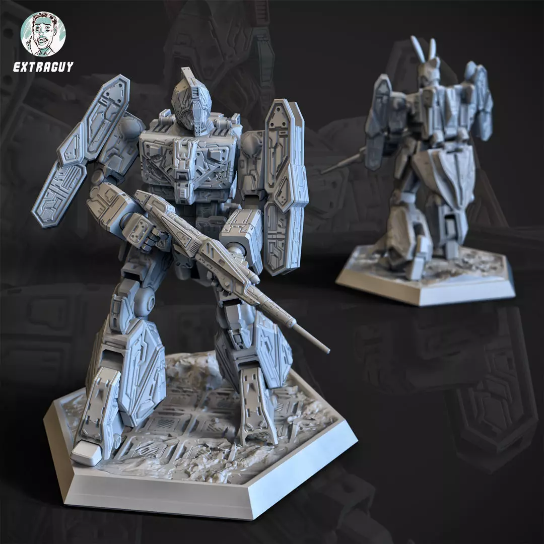 Standing Tank Mech  3D Printable 100mm 3D print model_0