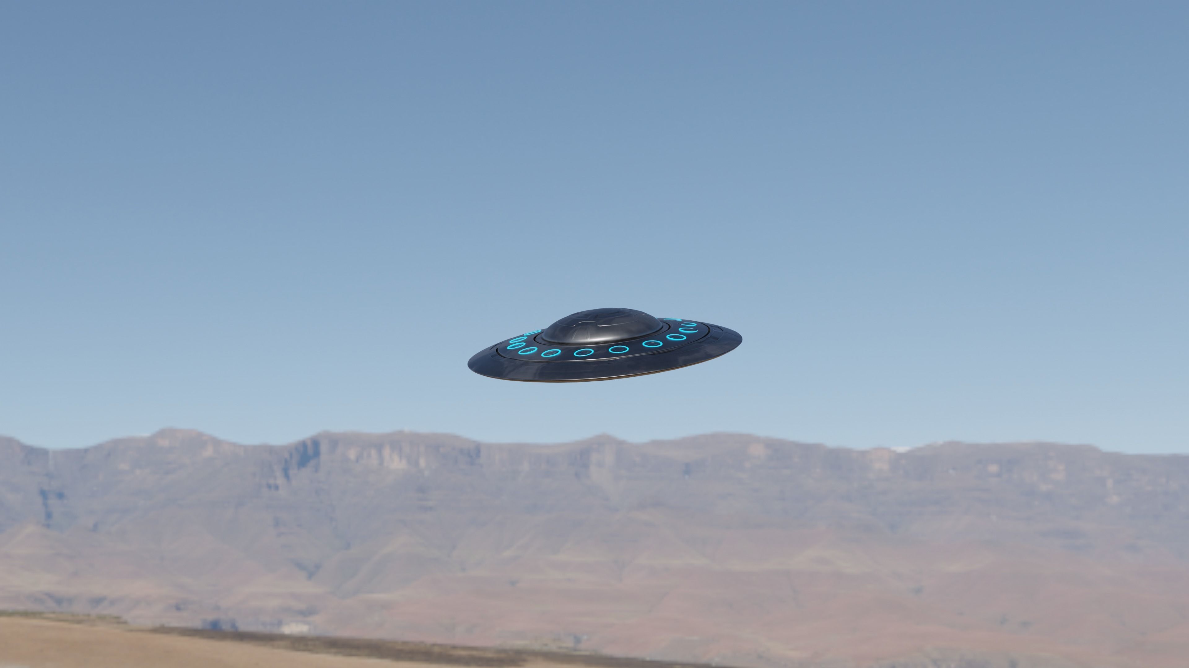Flying Saucer Low-poly 3D model_1