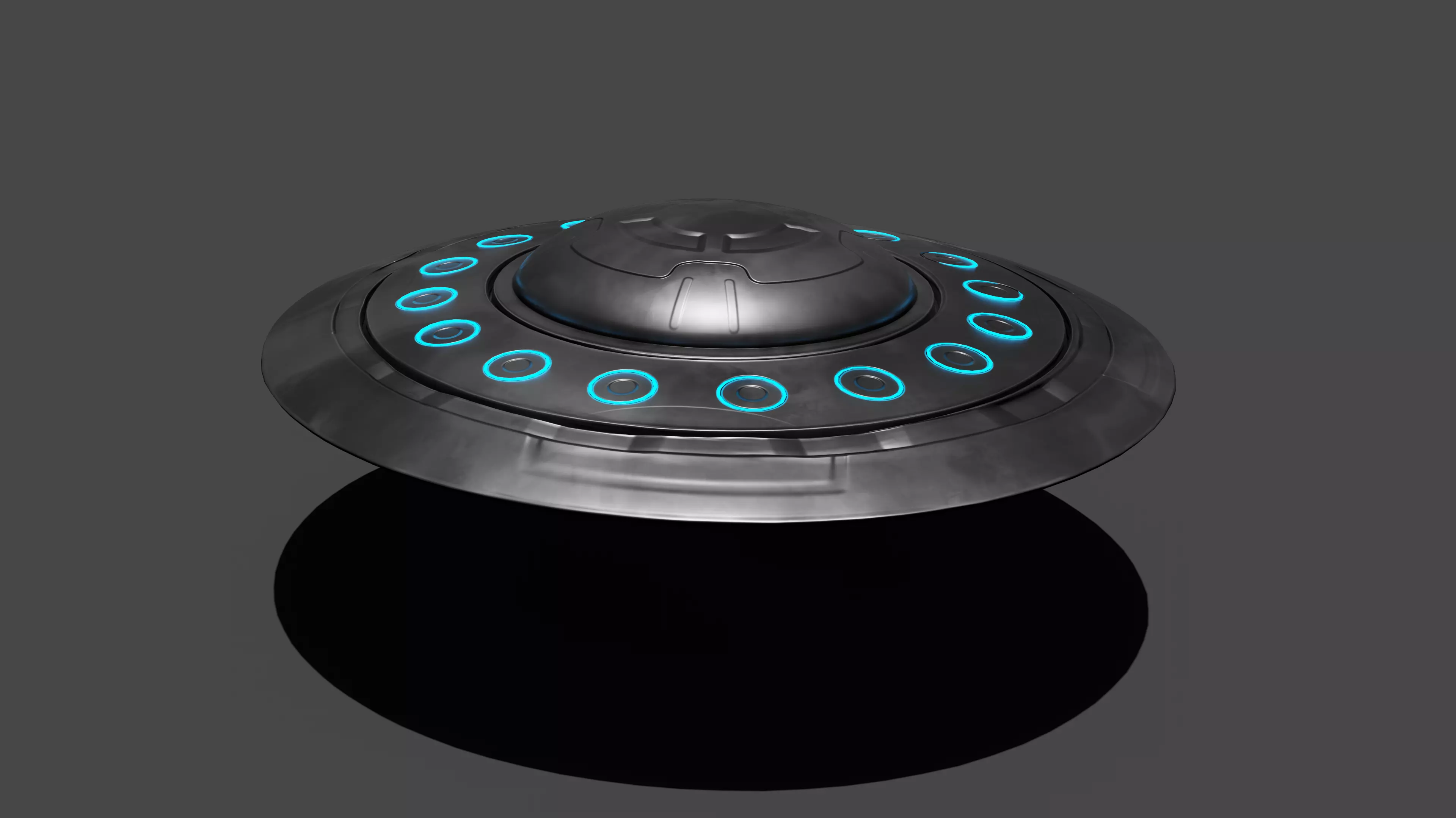Flying Saucer Low-poly 3D model_0
