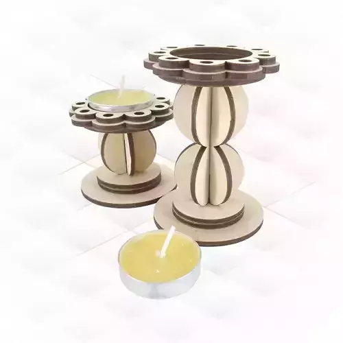 Holder for candle two size pattern design laser cut