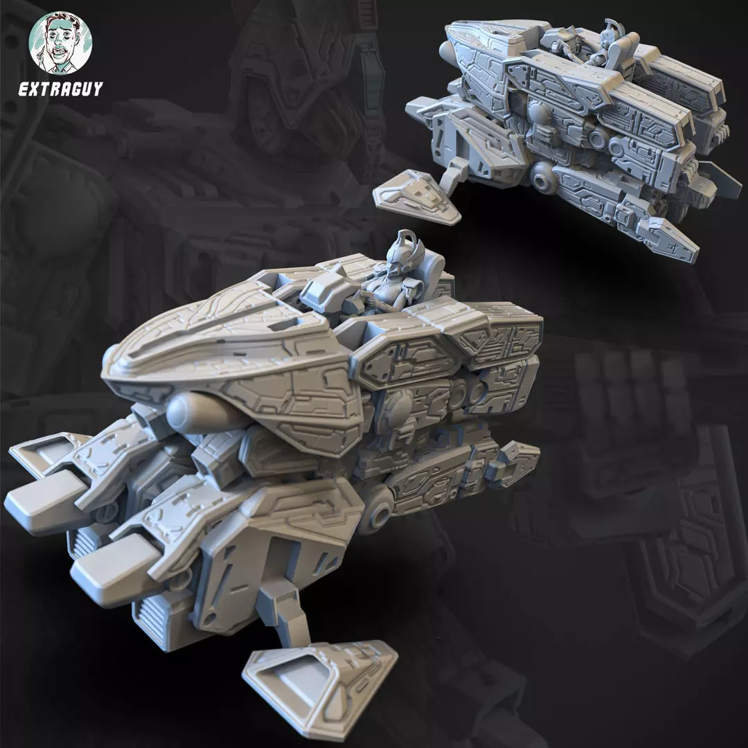 Tank Mode Mech 3D Printable 75mm 3D print model_0