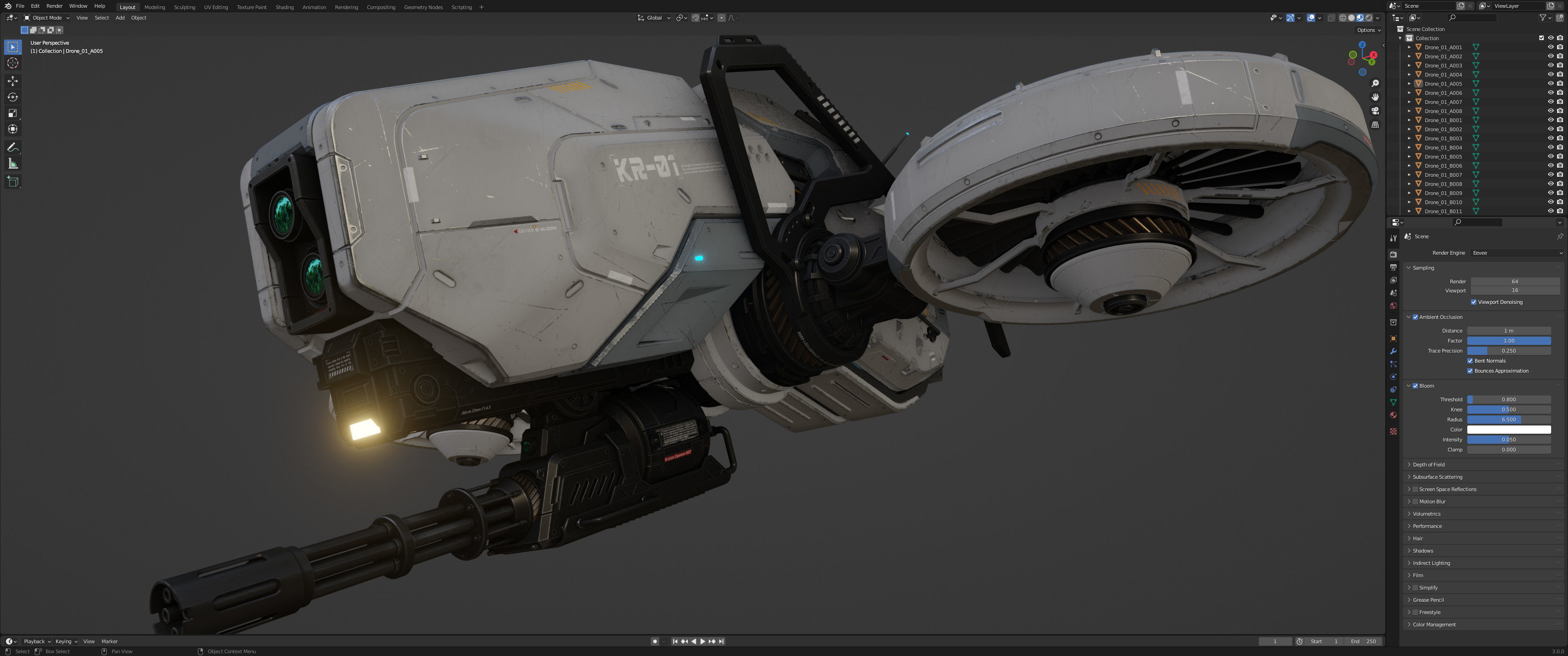 Sci-Fi Vehicle Series-Drone 01-PBR 3D model_14