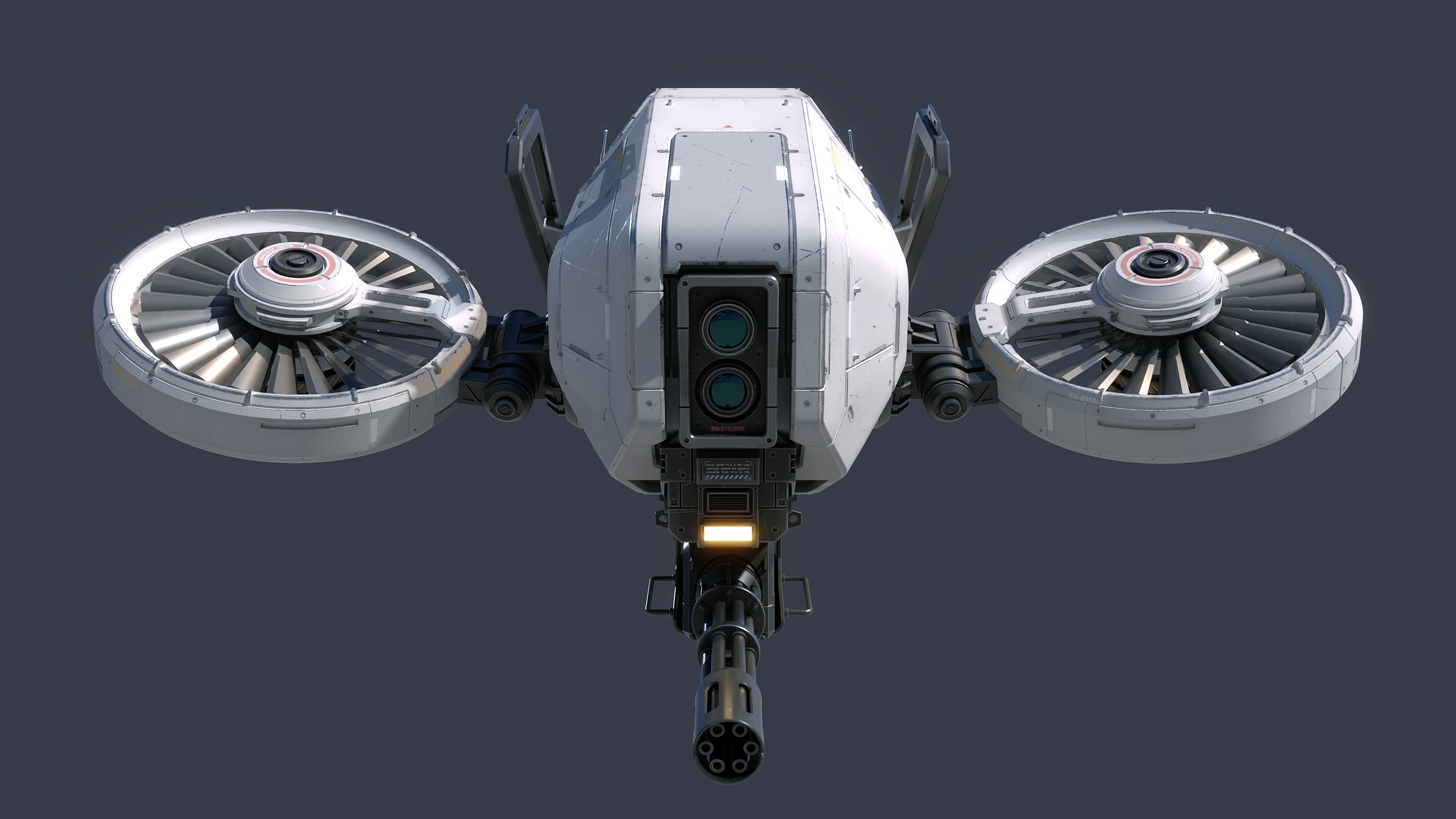 Sci-Fi Vehicle Series-Drone 01-PBR 3D model_3
