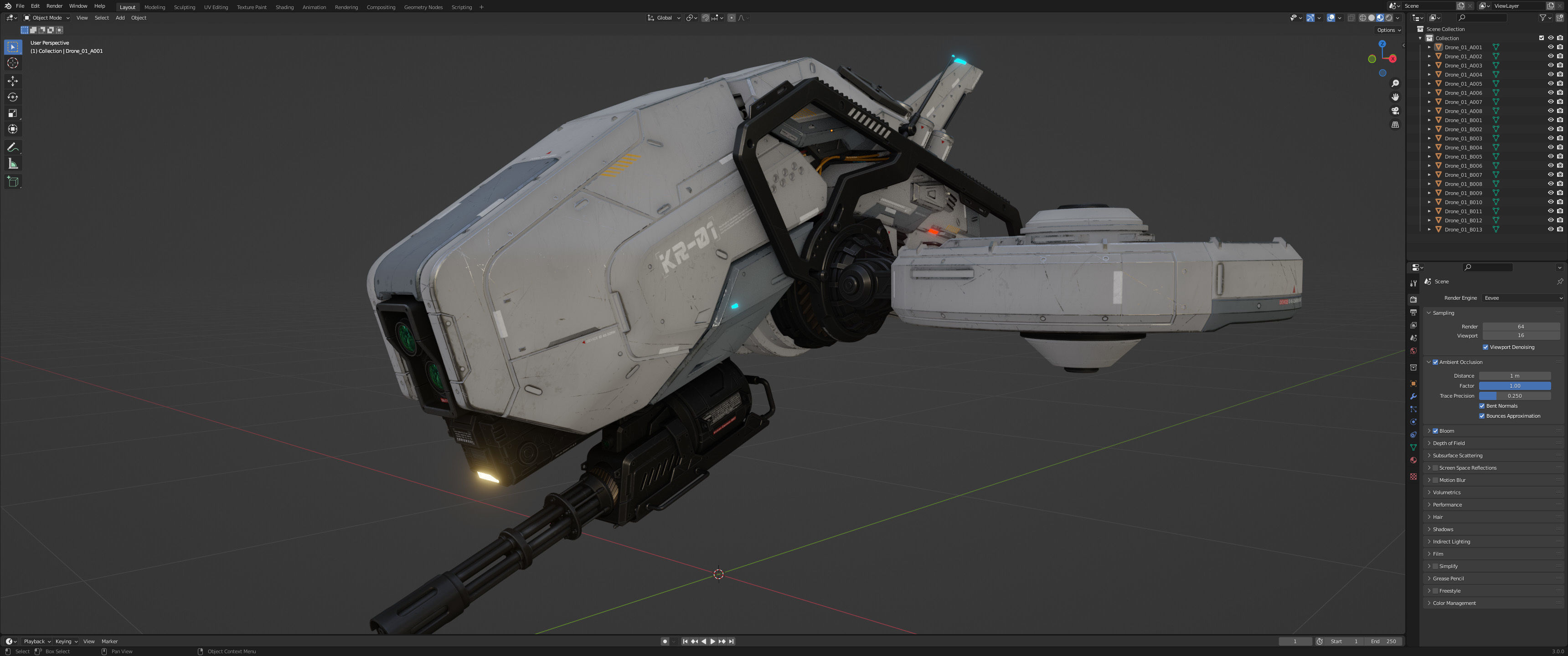 Sci-Fi Vehicle Series-Drone 01-PBR 3D model_11
