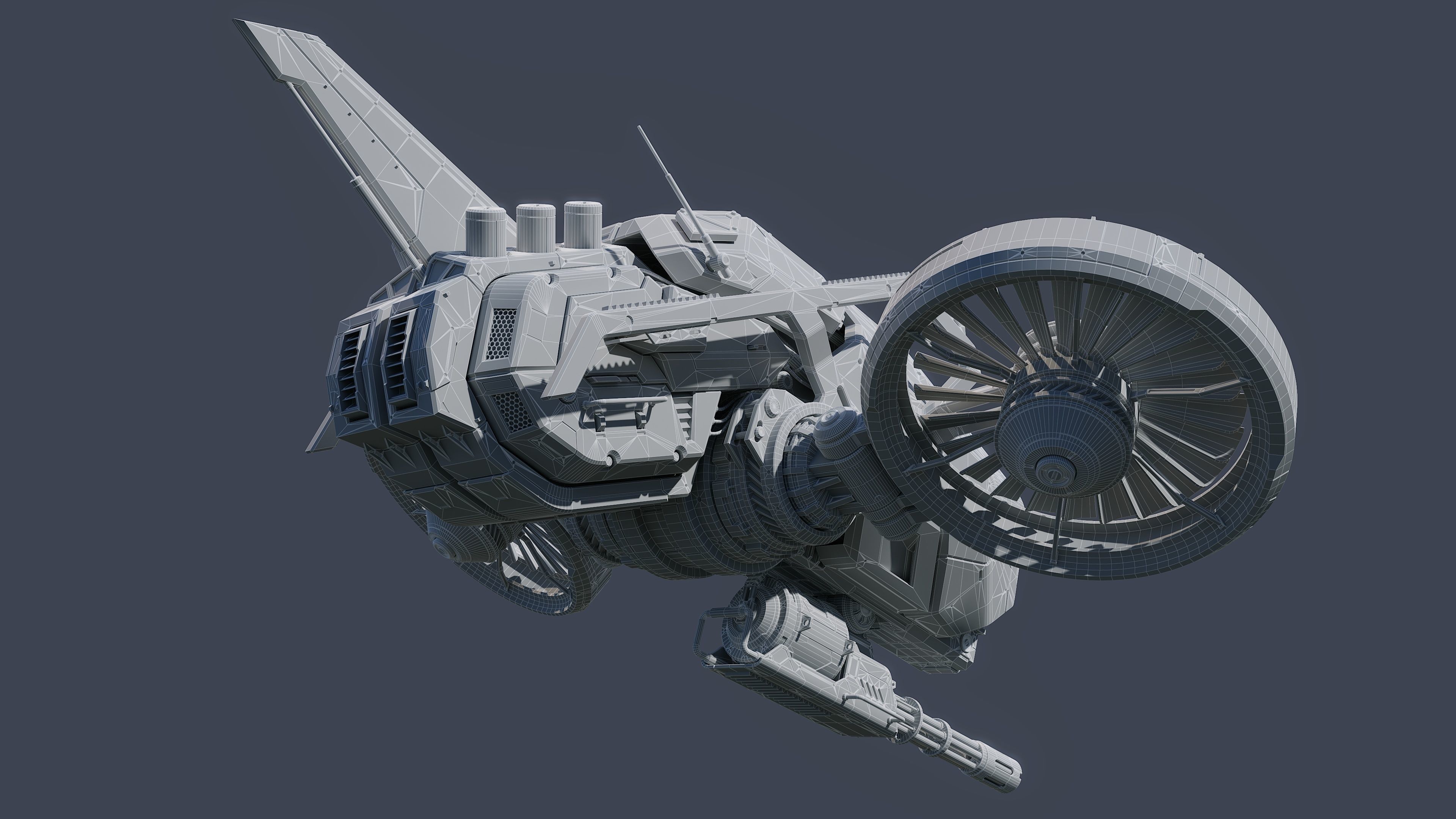 Sci-Fi Vehicle Series-Drone 01-PBR 3D model_10