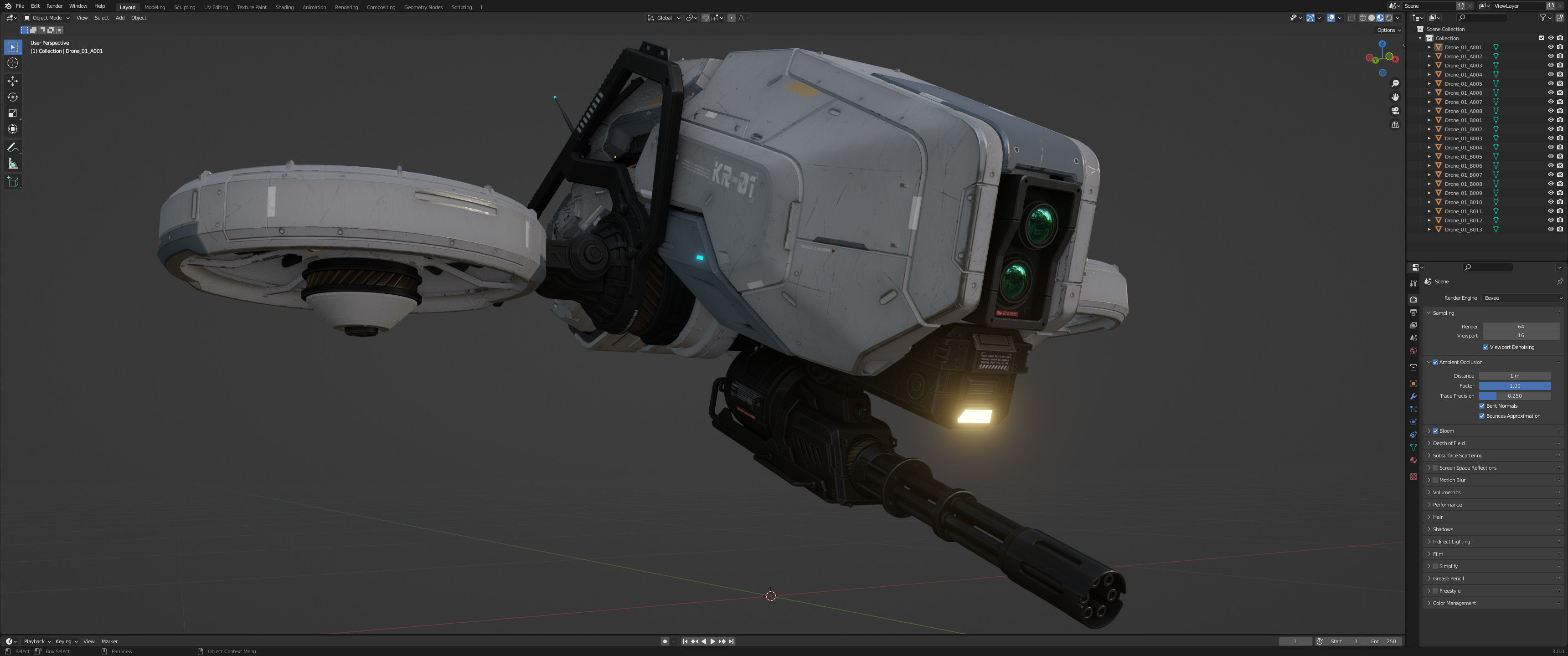 Sci-Fi Vehicle Series-Drone 01-PBR 3D model_12
